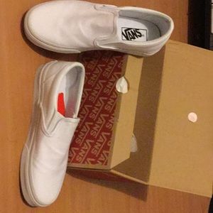White slip on vans
